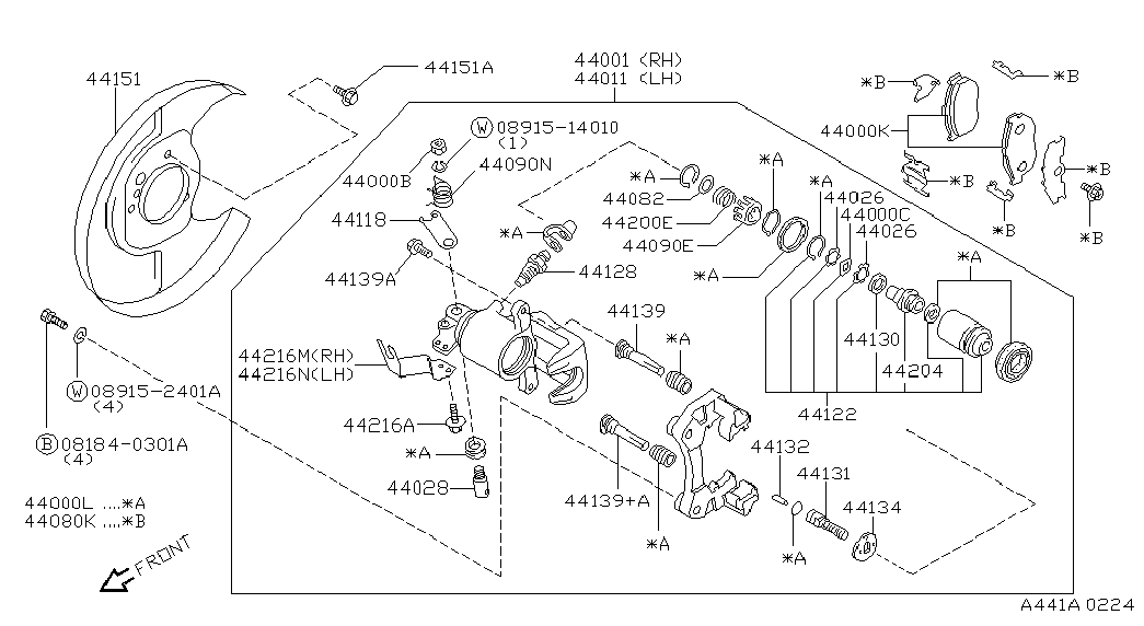 NISSAN 44060-31U90 - Nissan колодки тормозные A32 W10 зад autosila-amz.com