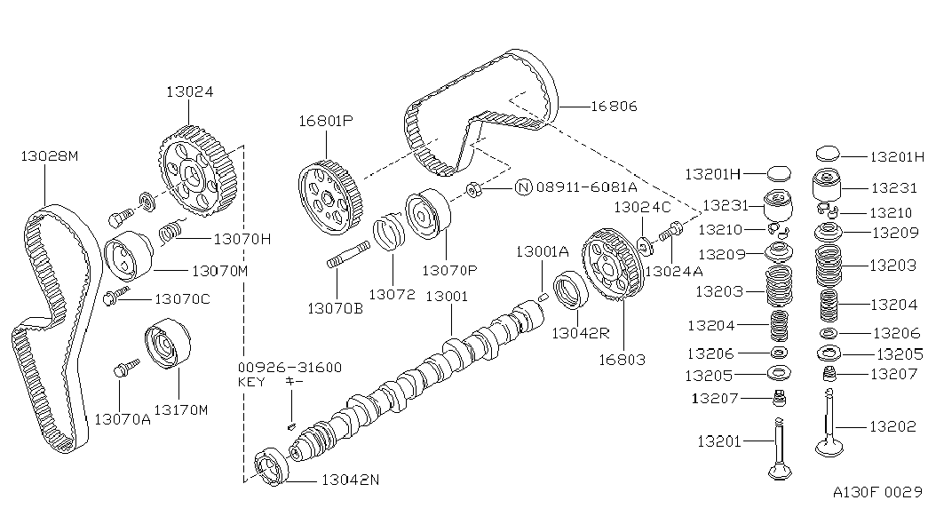 NISSAN 13042-16A05 - cальник распредвала!\ Nissan RD28T 34x48x7 autosila-amz.com