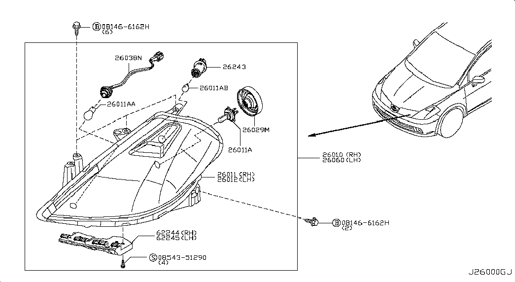 NISSAN 26271-89910 - лампа цокольная 1-контактная желтая autosila-amz.com