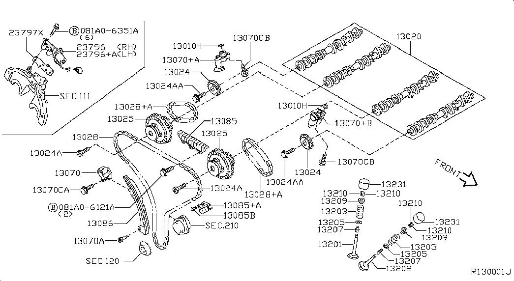 NISSAN 13070-7Y016 - TENSIONER ASSY-CHAIN autosila-amz.com