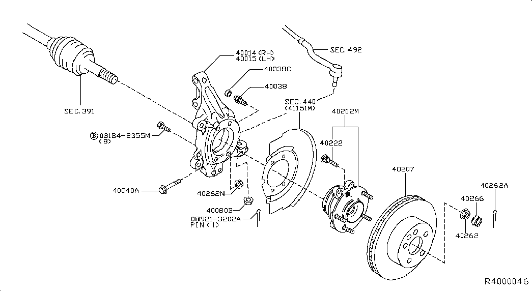 Infiniti 40202-3JA0A - Ступица колеса, поворотный кулак autosila-amz.com