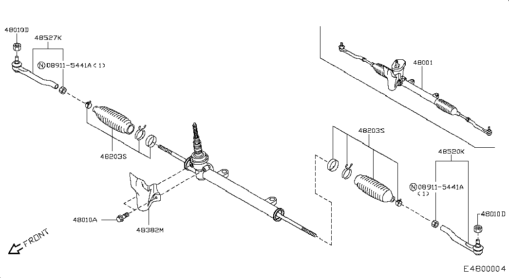 Nissan (Dongfeng) 48527JD01A - Наконечник рулевой тяги, шарнир autosila-amz.com