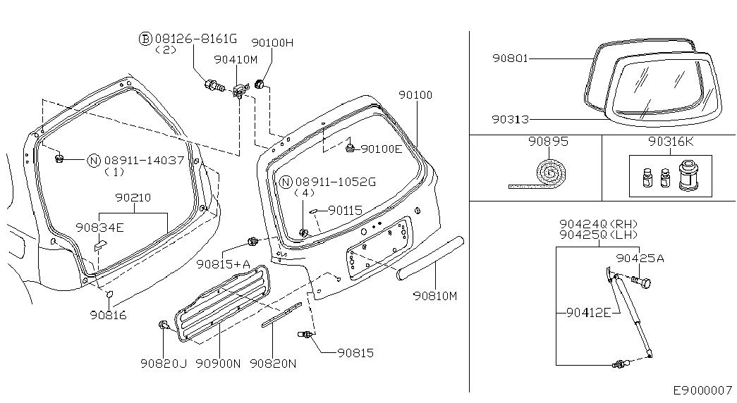 NISSAN 90453-4F286 - Газовая пружина, упор autosila-amz.com