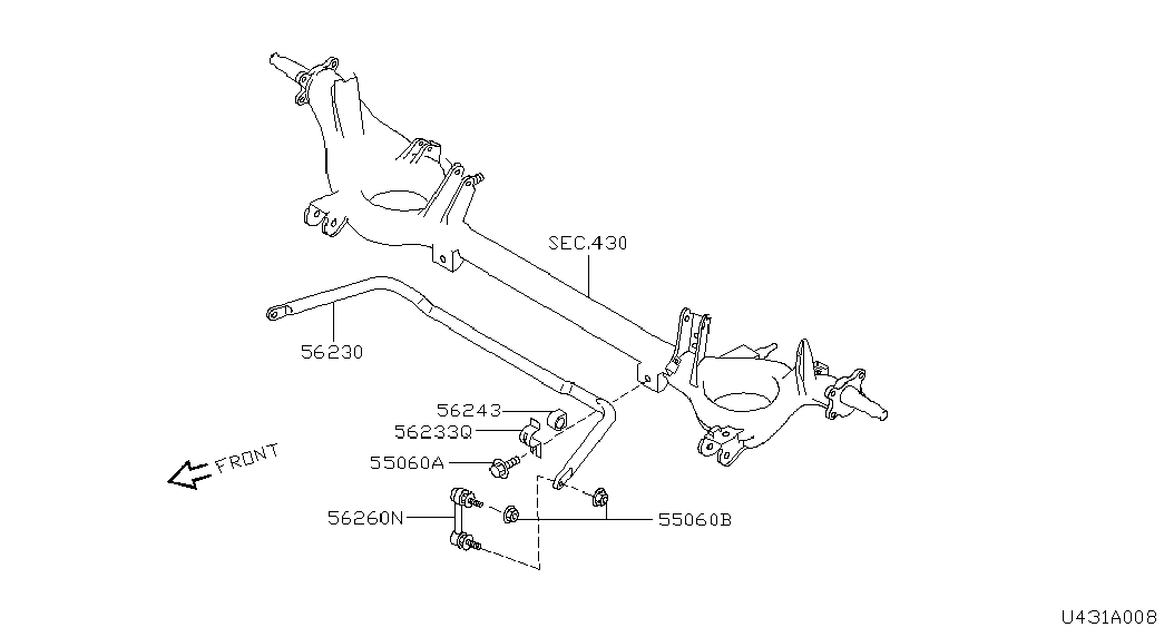 NISSAN 56243-4F101 - Втулка стабилизатора autosila-amz.com