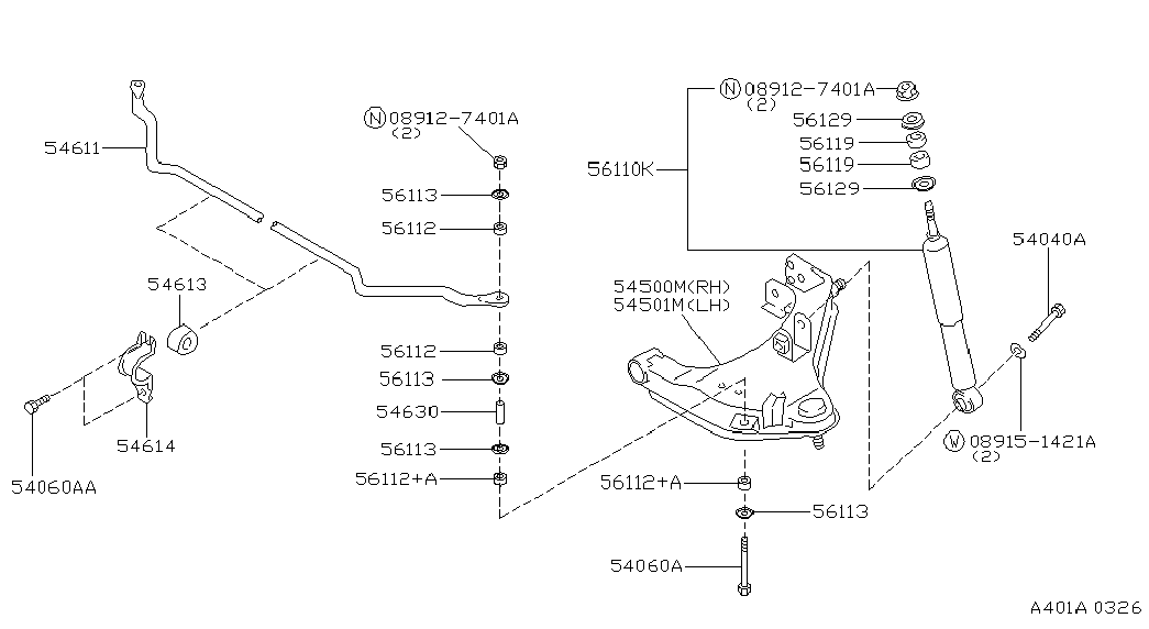 NISSAN 54618-02E00 - 54618-02E00, Стойка стабилизатора пр/лев, передняя подвеска autosila-amz.com