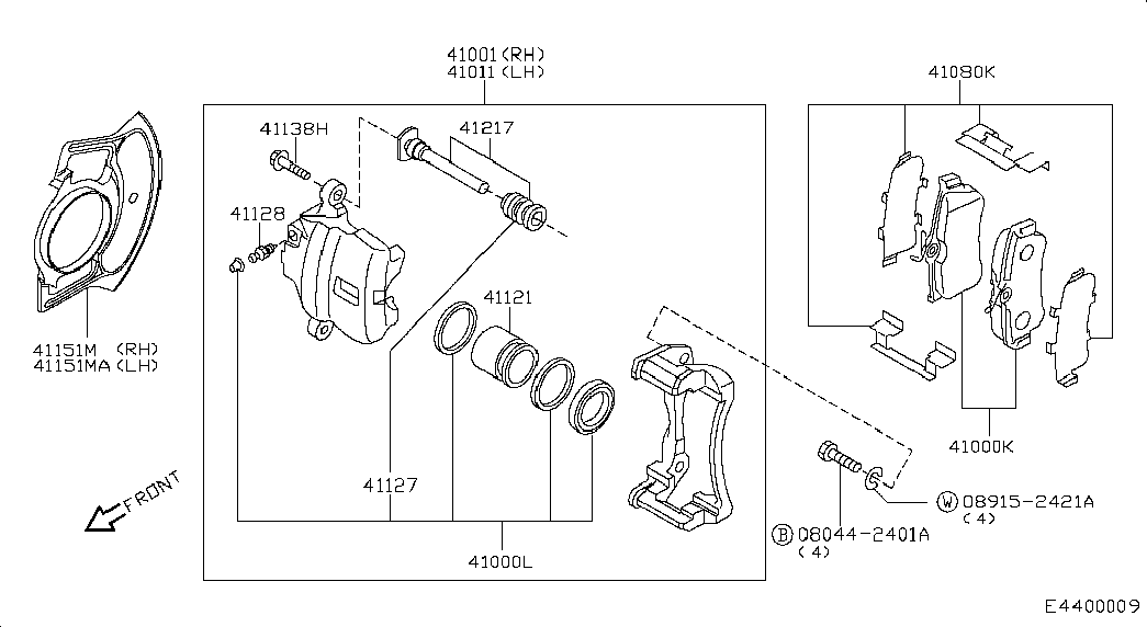 NISSAN 41011-2F522 - Тормозной суппорт autosila-amz.com