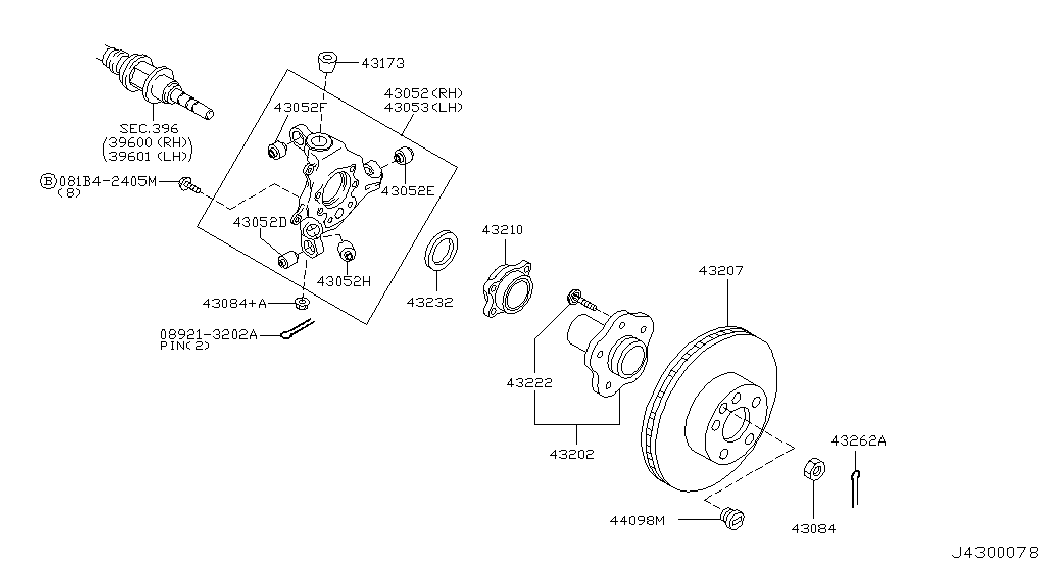 Infiniti 43210AL500 - Комплект подшипника ступицы колеса autosila-amz.com