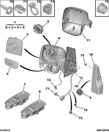 FIAT 8151 KY - Наружное зеркало autosila-amz.com