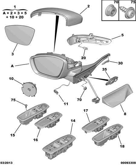 PEUGEOT 16 112 408 80 - Наружное зеркало autosila-amz.com