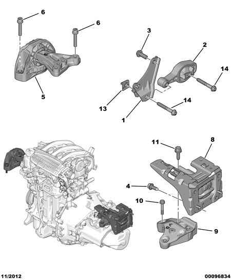 CITROËN/PEUGEOT 96 767 805 80 - Подушка, опора, подвеска двигателя autosila-amz.com