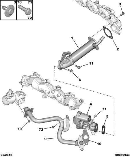 PEUGEOT 1618 HQ - Клапан возврата ОГ autosila-amz.com