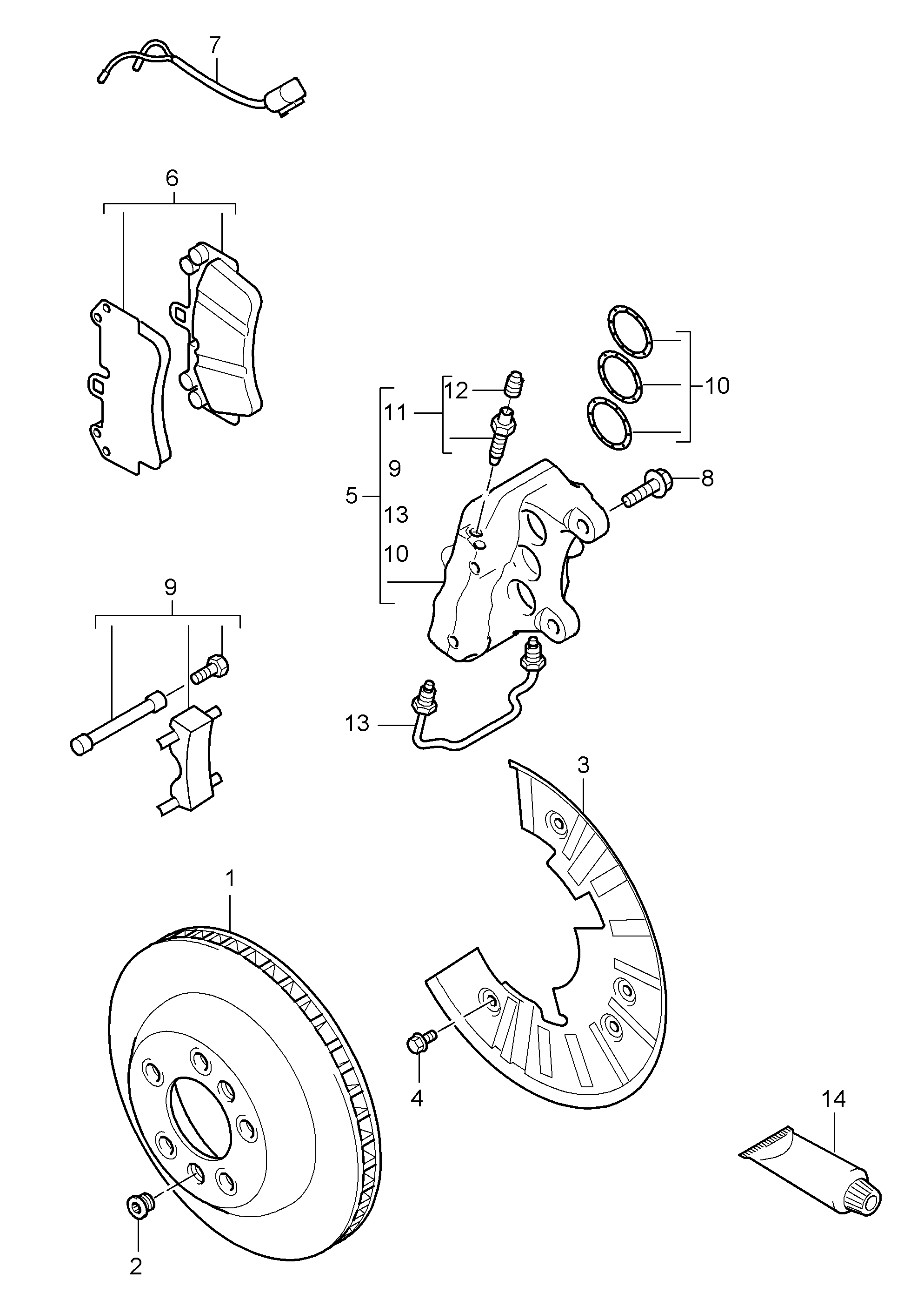 VAG 95535193961 - колодки дисковые торм. перед. VW autosila-amz.com