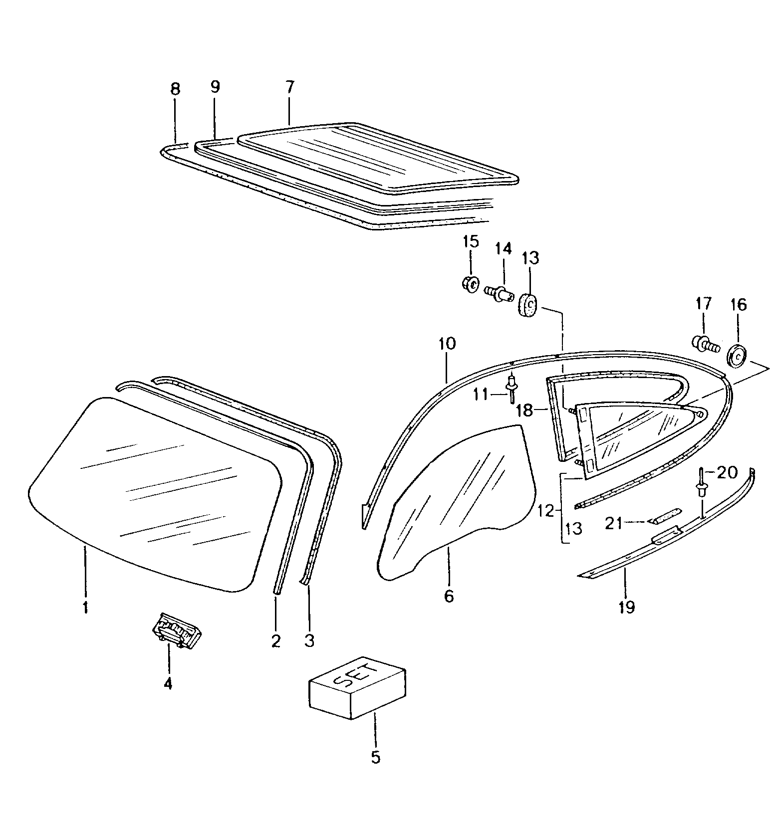 Porsche 00004330094 - НАБОР ДЛЯ ВКЛЕЙКИ СТЕКОЛ autosila-amz.com