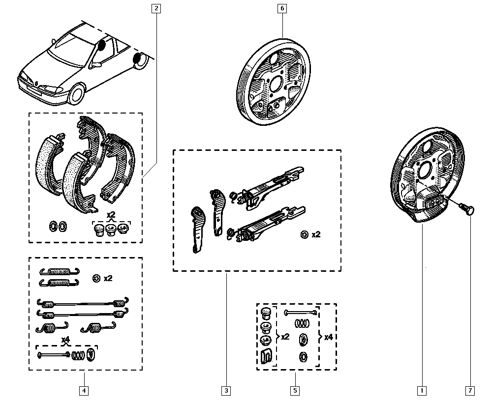 RENAULT 7701207266 - Колодки тормозные барабанные, шт autosila-amz.com