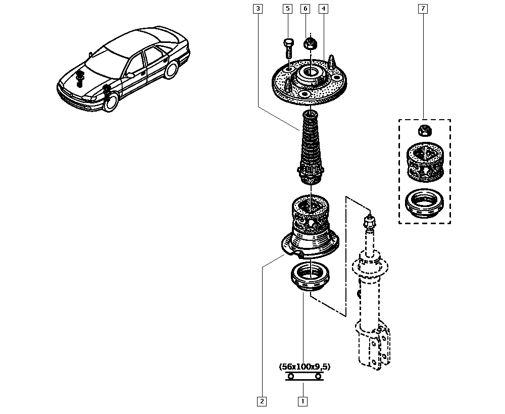 CITROËN (DF-PSA) 7700803635 - Подшипник качения, опора стойки амортизатора autosila-amz.com