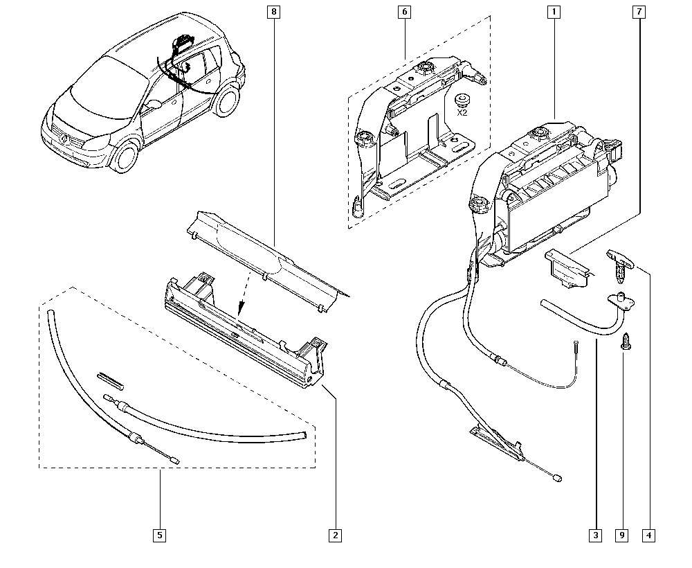 RENAULT 7701 478 158 - ТРОСЫ РУЧНОГО ТОРМОЗА КОМПЛ (2ШТ) Scenic II autosila-amz.com