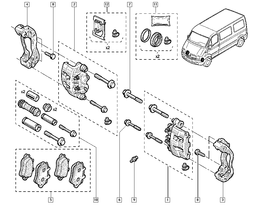 RENAULT 7701205766 - Ремкомплект, тормозной суппорт autosila-amz.com