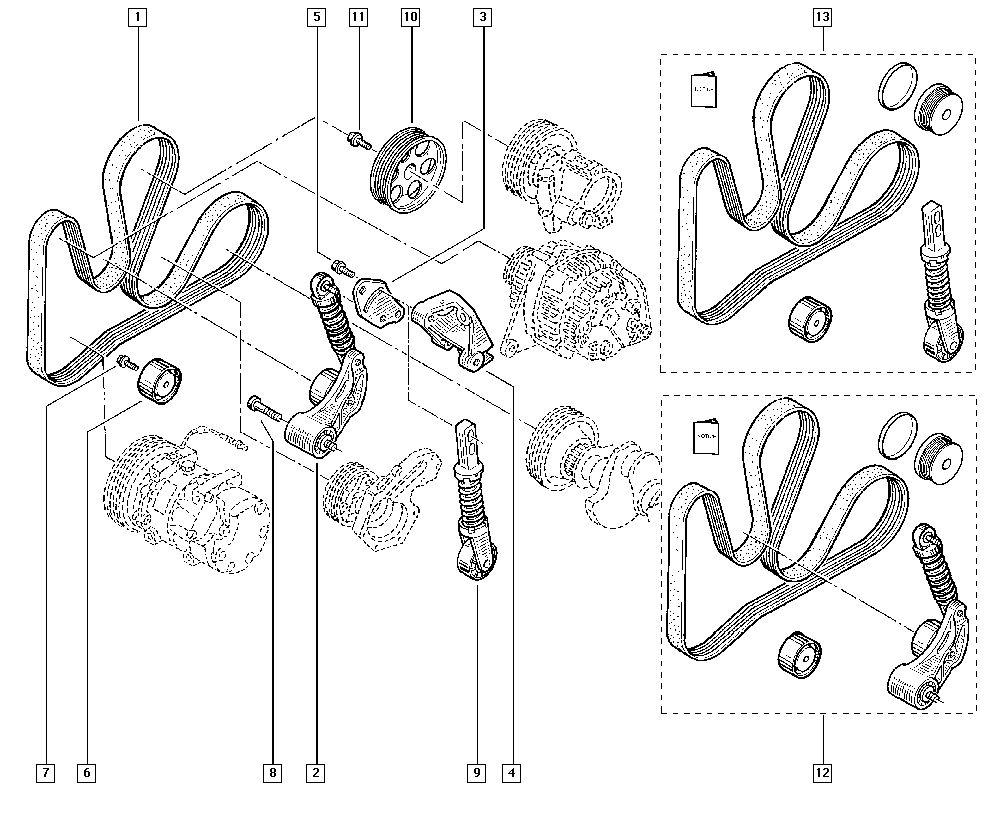 Схема ремня рено сценик