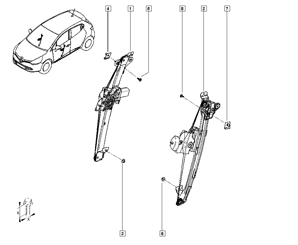 RENAULT 80 72 055 69R - Стеклоподъемник autosila-amz.com