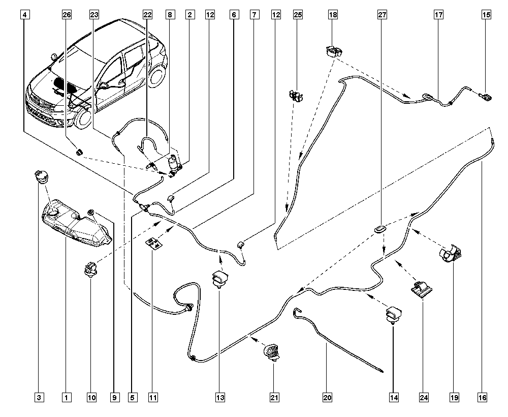 RENAULT 286203634R - А/з_НАСОС СТЕКЛООМЫВАТЕЛЯ (ПОСТ ТОК, 50ВТ) autosila-amz.com