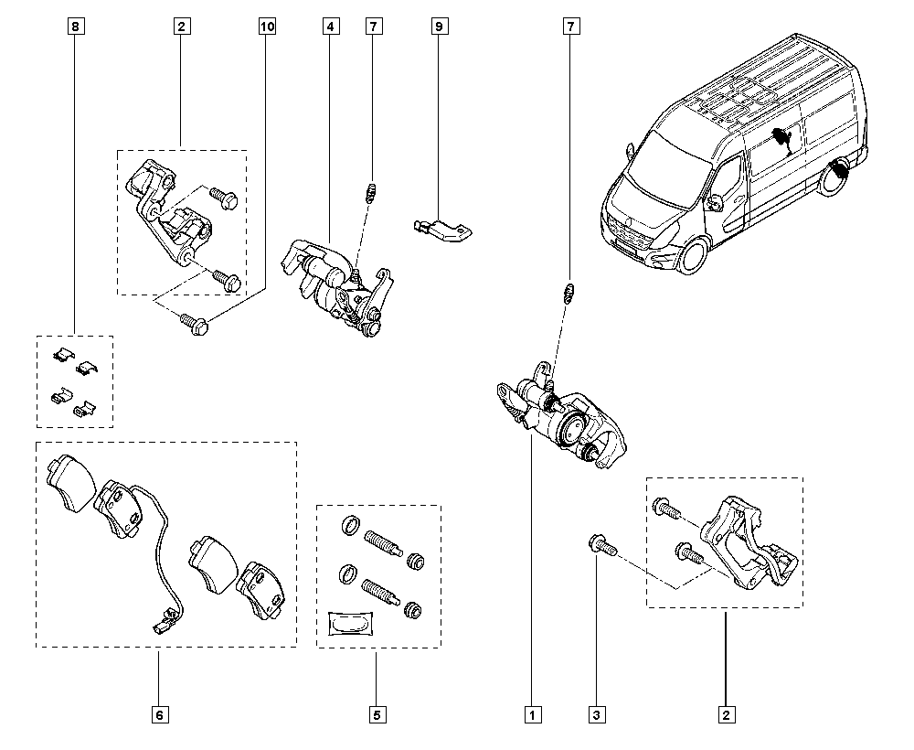 RENAULT 440A00024R - Комплект направляющей гильзы, тормозной поршень autosila-amz.com