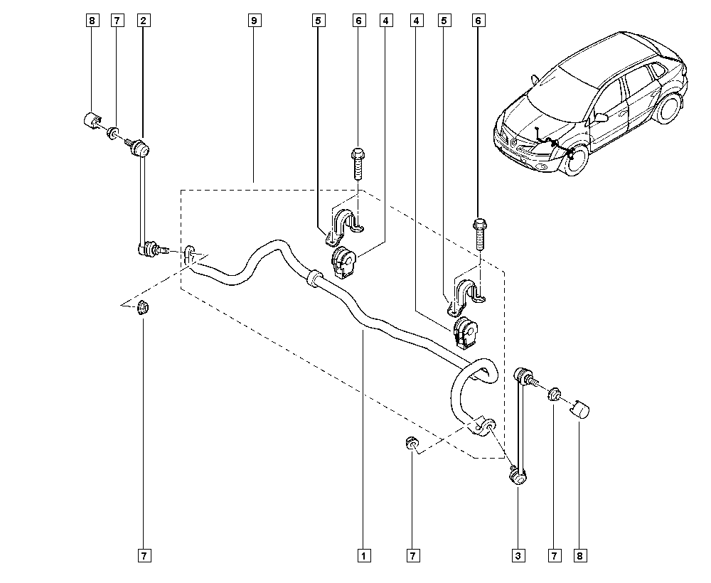 RENAULT 54 61 84C B0A - Тяга стабилизатора Renault Koleos (HY) 2008-2016 /Nissan Qashqai+2 (JJ10) 2008-2014 Nissan Teana J32 autosila-amz.com