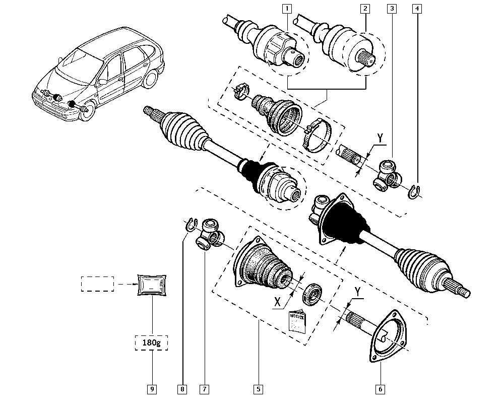 RENAULT 8200017277 - Муфта с шипами, приводной вал autosila-amz.com