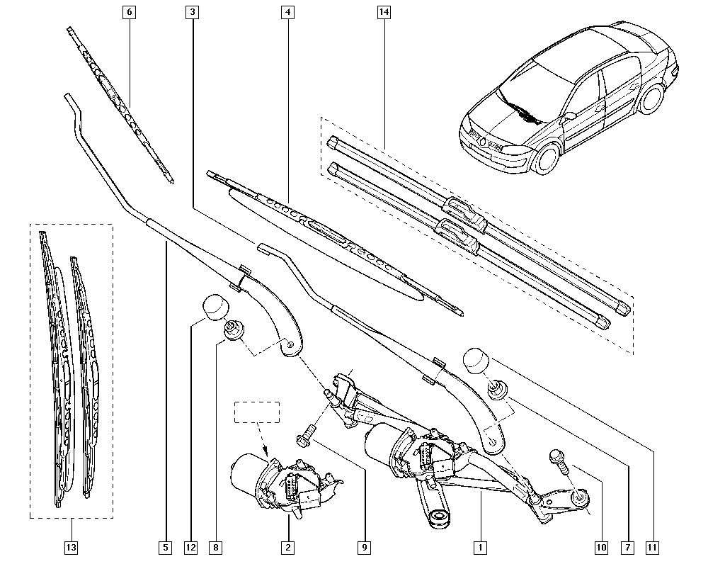 RENAULT 7701063735 - ЩЕТКА ДВОРНИКА ПАССАЖИРСКАЯ БЕСК (450мм) LM1/BM1 ШТЫРЬ 04.07.2022 autosila-amz.com