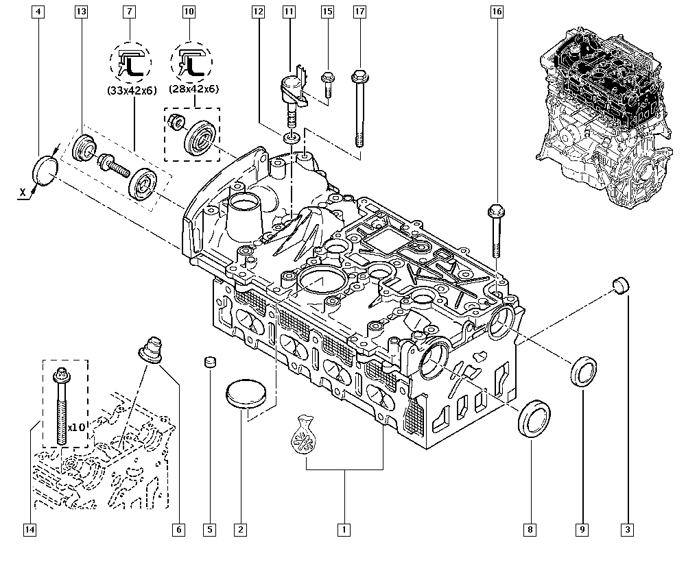 NISSAN 77014-71373 - Комплект болтов головки цилиндра autosila-amz.com