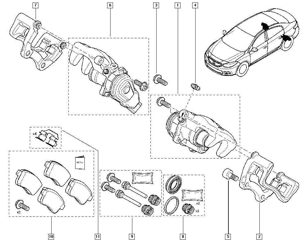 RENAULT 44 06 035 58R - Тормозные колодки, дисковые, комплект autosila-amz.com