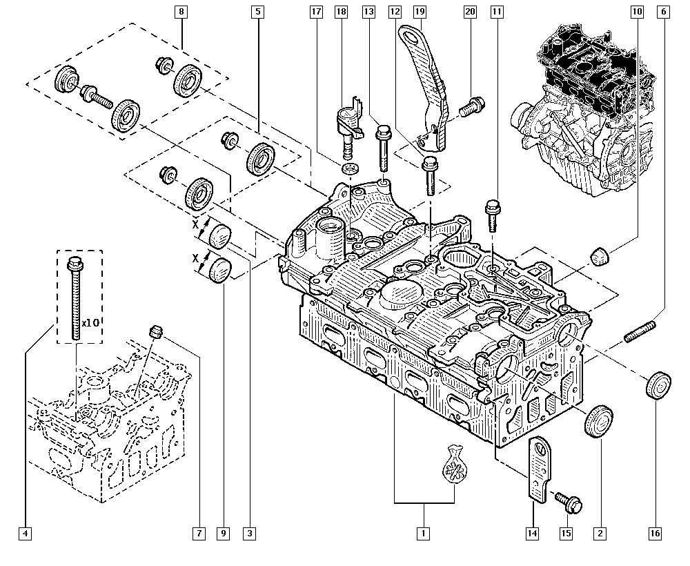 RENAULT 77 01 471 372 - Сальник распредвала, комплект 2 сальника 7701471372 autosila-amz.com