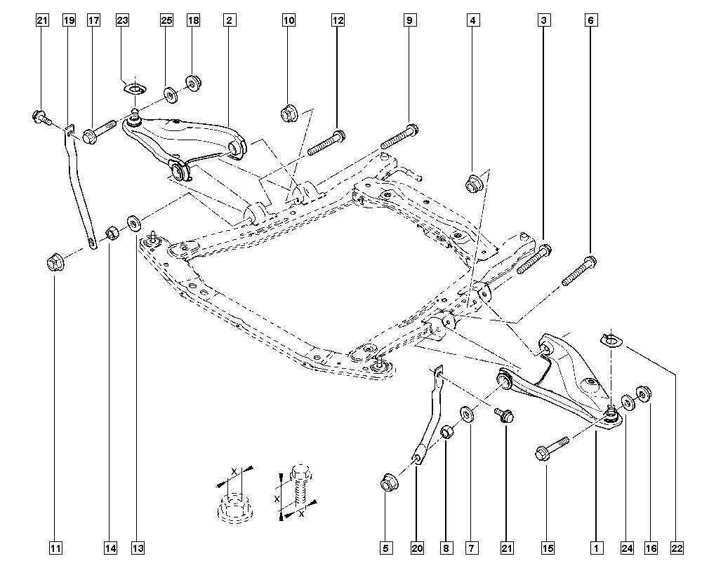 Передняя подвеска рено логан 1 схема