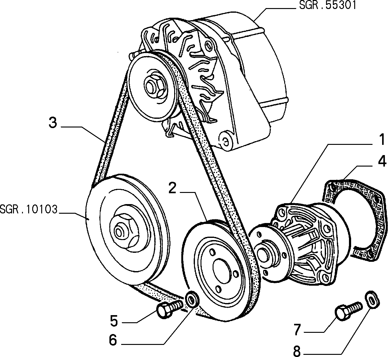 Alfa Romeo 60504835 - Клиновой ремень, поперечные рёбра autosila-amz.com