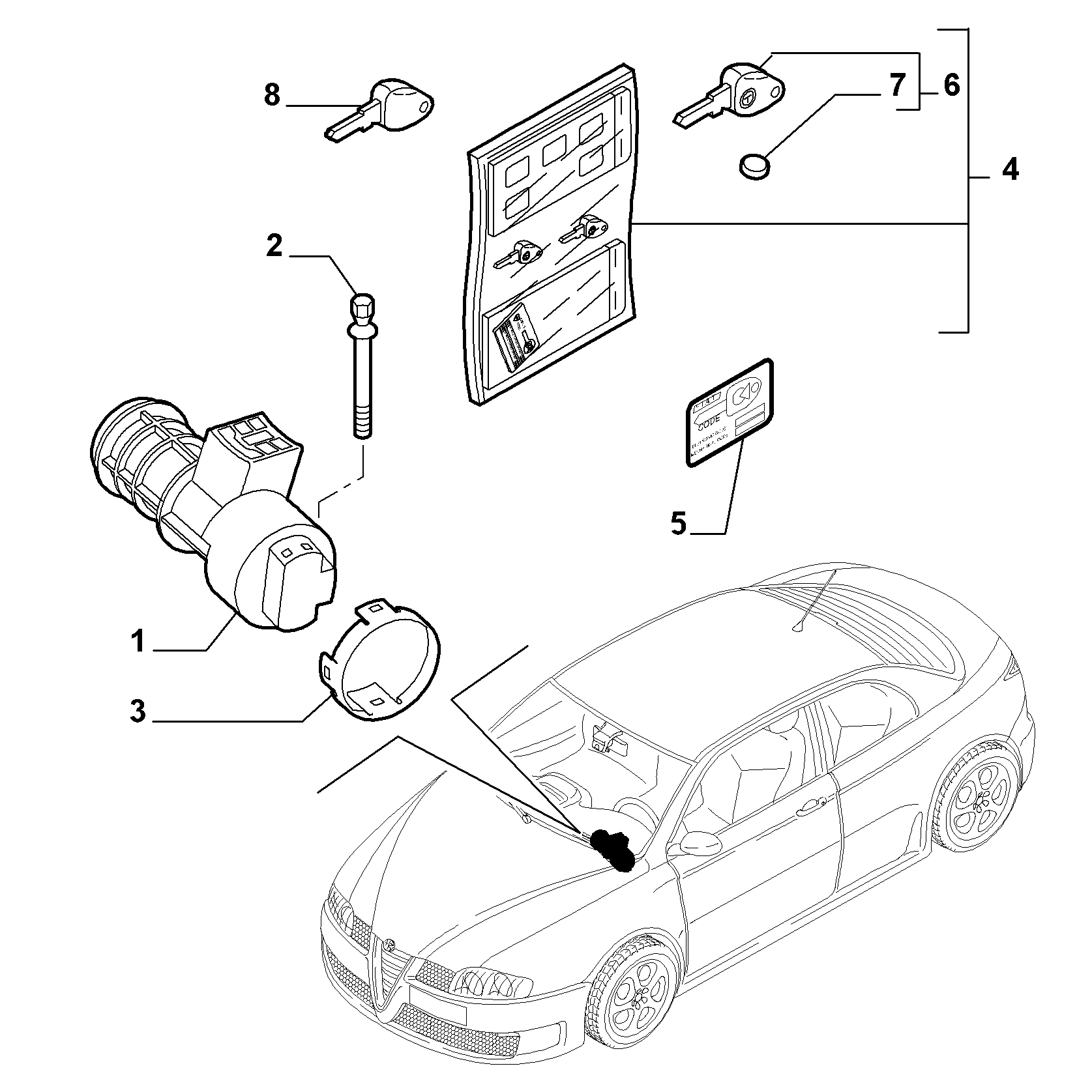 FIAT 46819068 - Переключатель зажигания autosila-amz.com