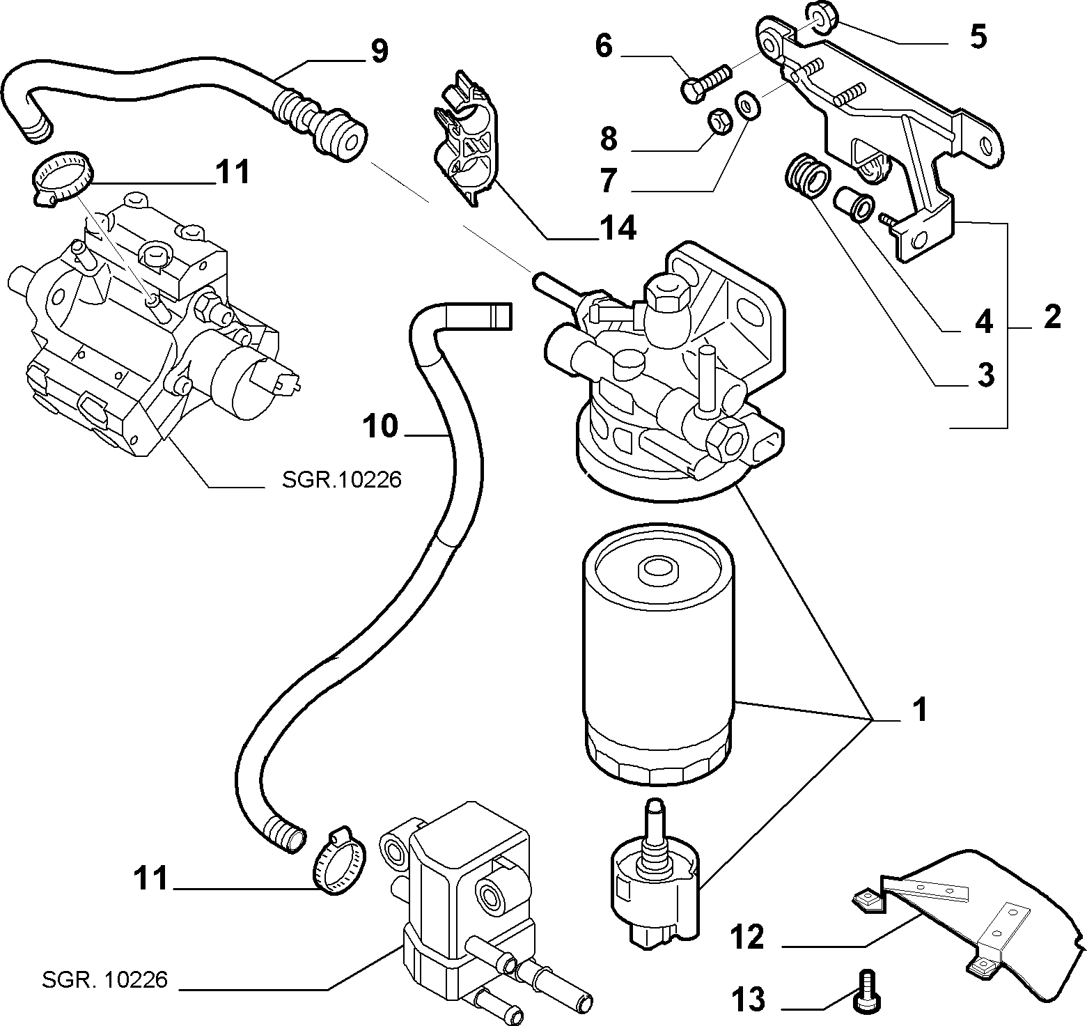 FIAT 60690286 - Топливный фильтр autosila-amz.com