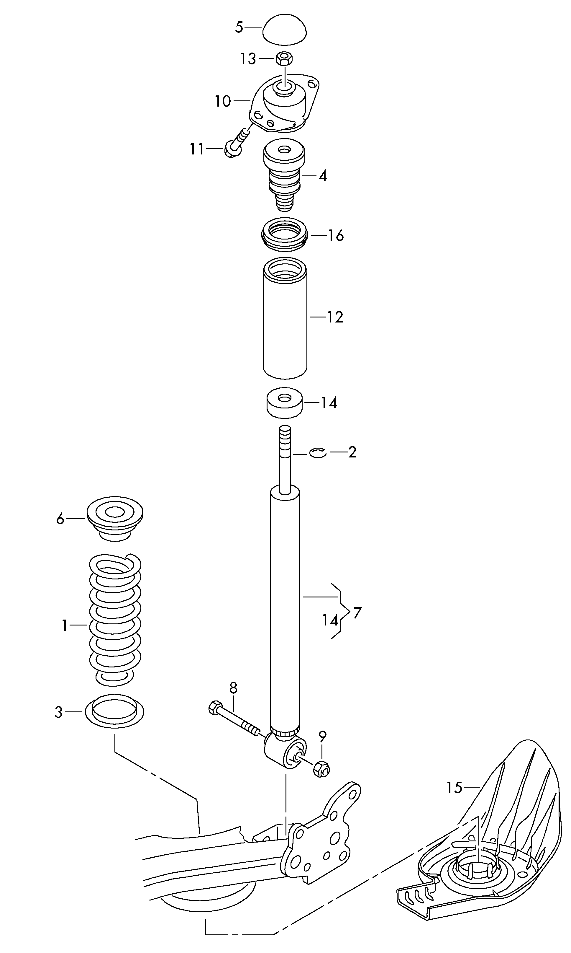 VAG 6R0513025E - АМОРТИЗАТОР ПОДВЕСКИ autosila-amz.com