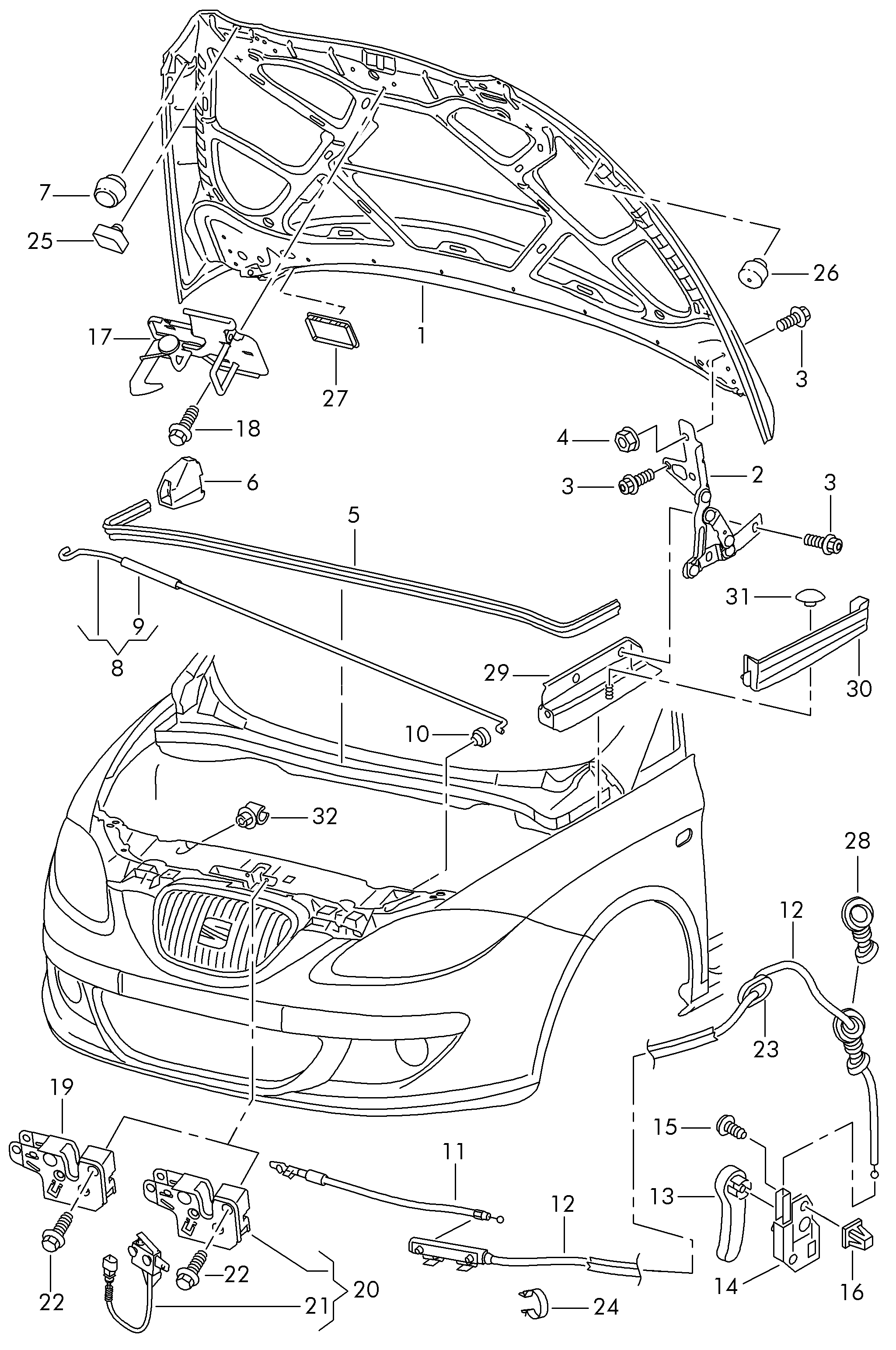 VW 1P0823031A - Капот двигателя autosila-amz.com