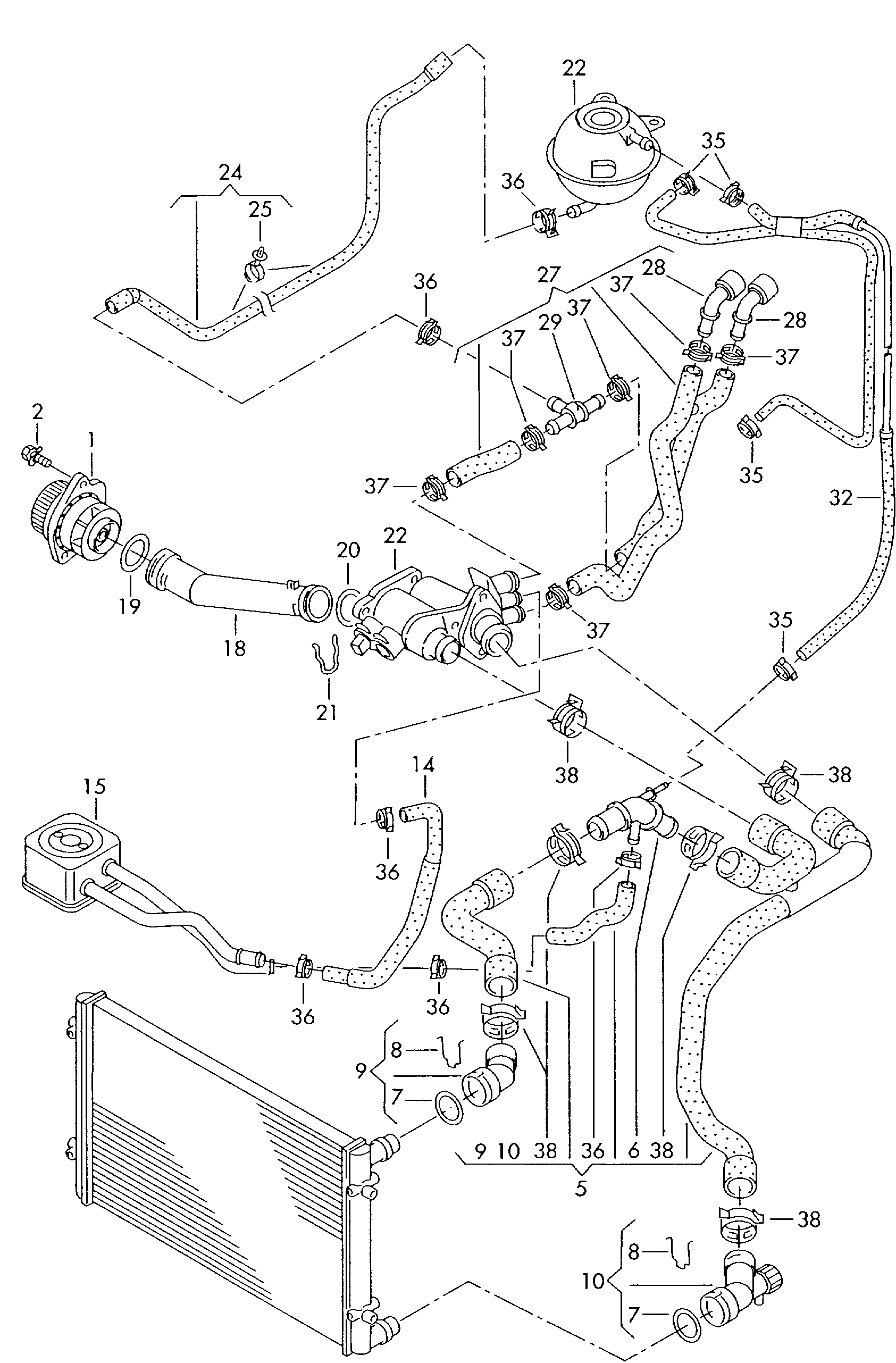 VAG 1J0121049F - Шланг радиатора autosila-amz.com