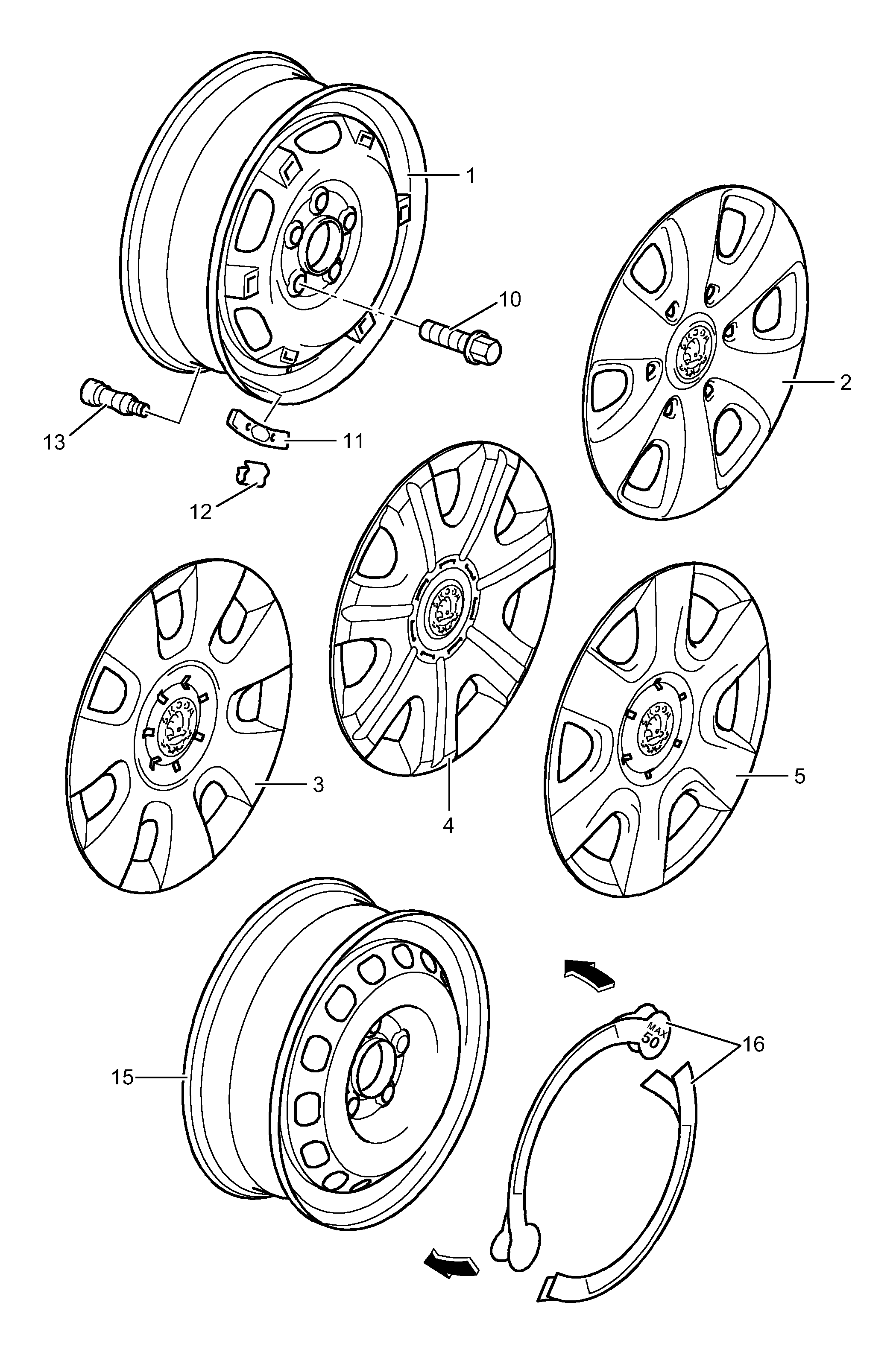 VAG 5J0601147F - Облицовка колеса, колпак autosila-amz.com