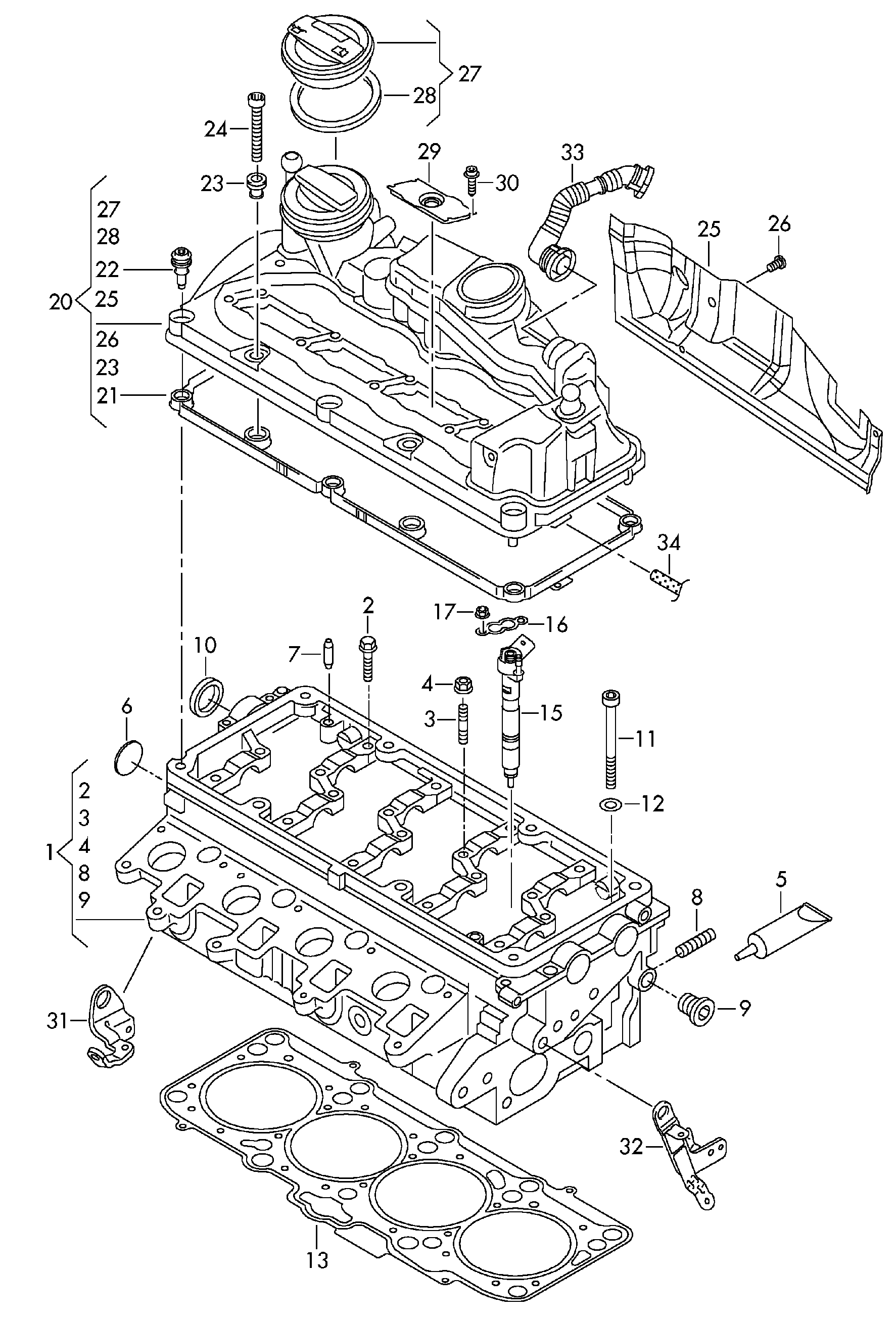 VW 03L 103 383 AQ - Прокладка, головка цилиндра autosila-amz.com