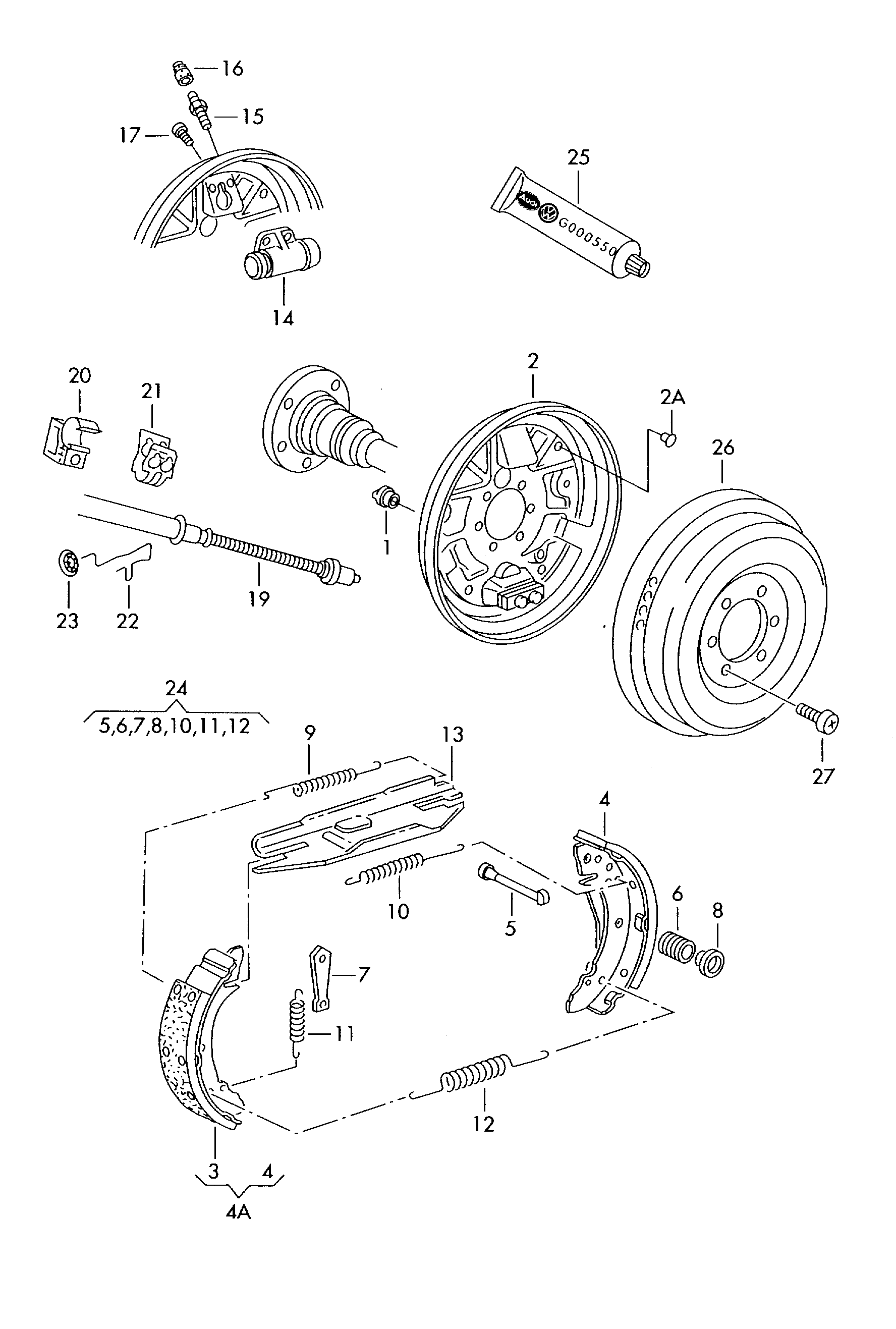 AUDI 1J0609734 - Тросик, cтояночный тормоз autosila-amz.com