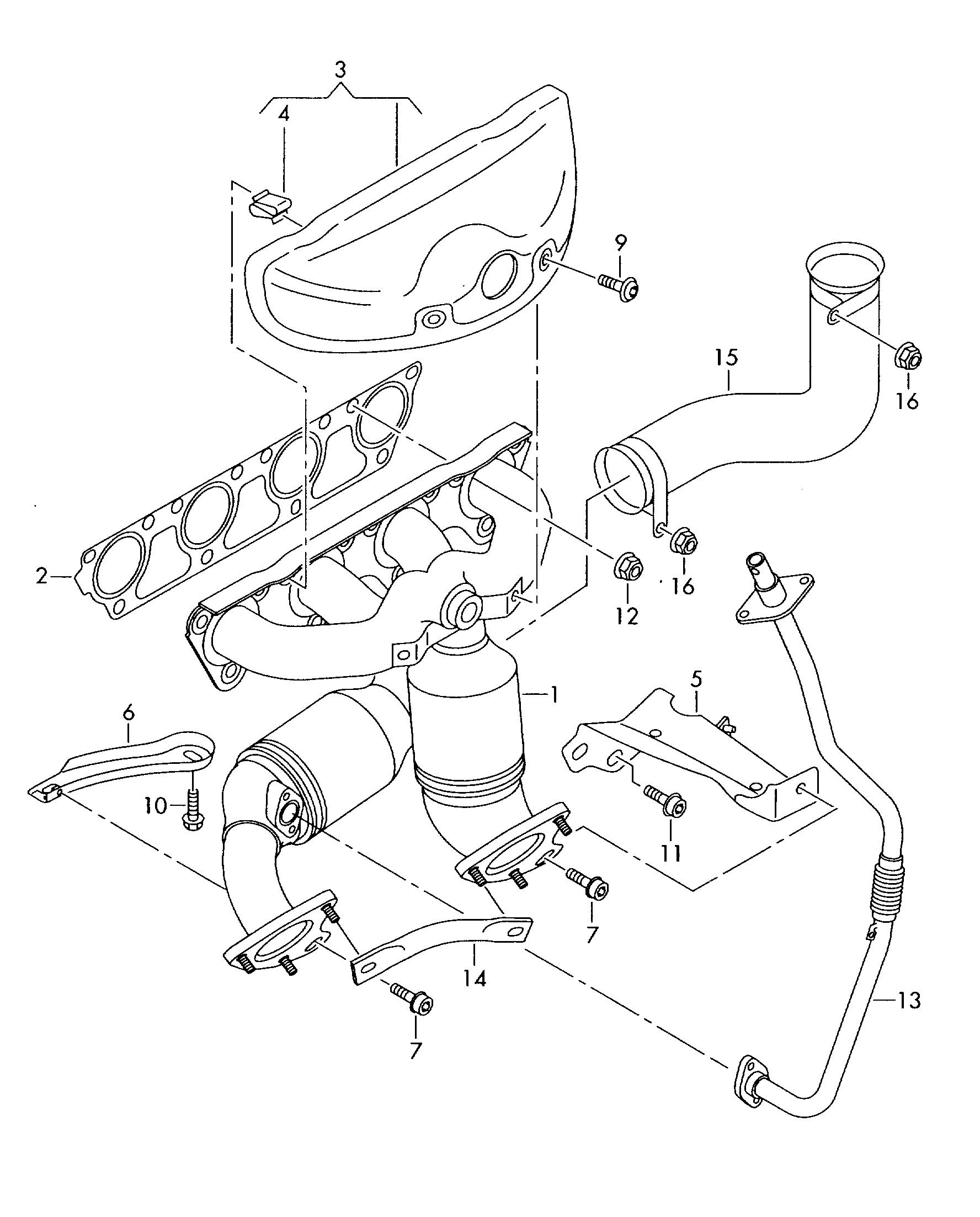 VAG 06B253039E - Прокладка коллектора выпускного AUDI/VW/SEAT 1.8T/2.0FSi 20V 01> OEM autosila-amz.com