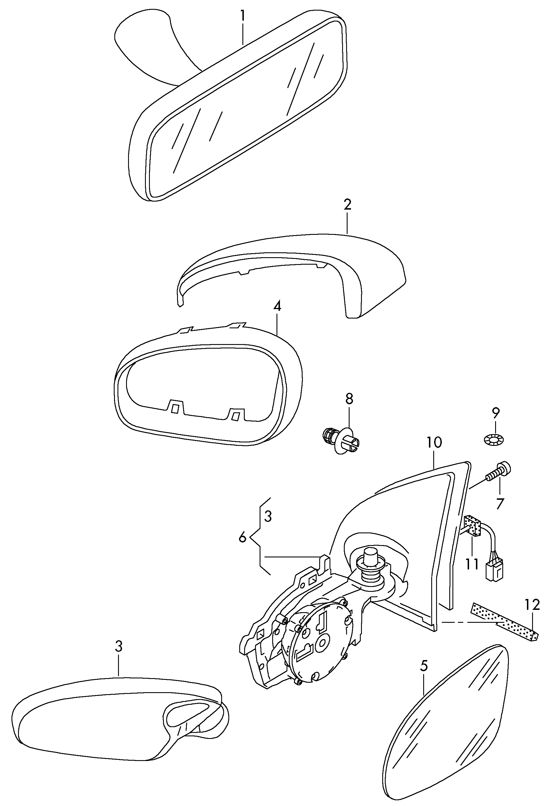 Seat 5J0 857 521 M - Зеркальное стекло, наружное зеркало autosila-amz.com