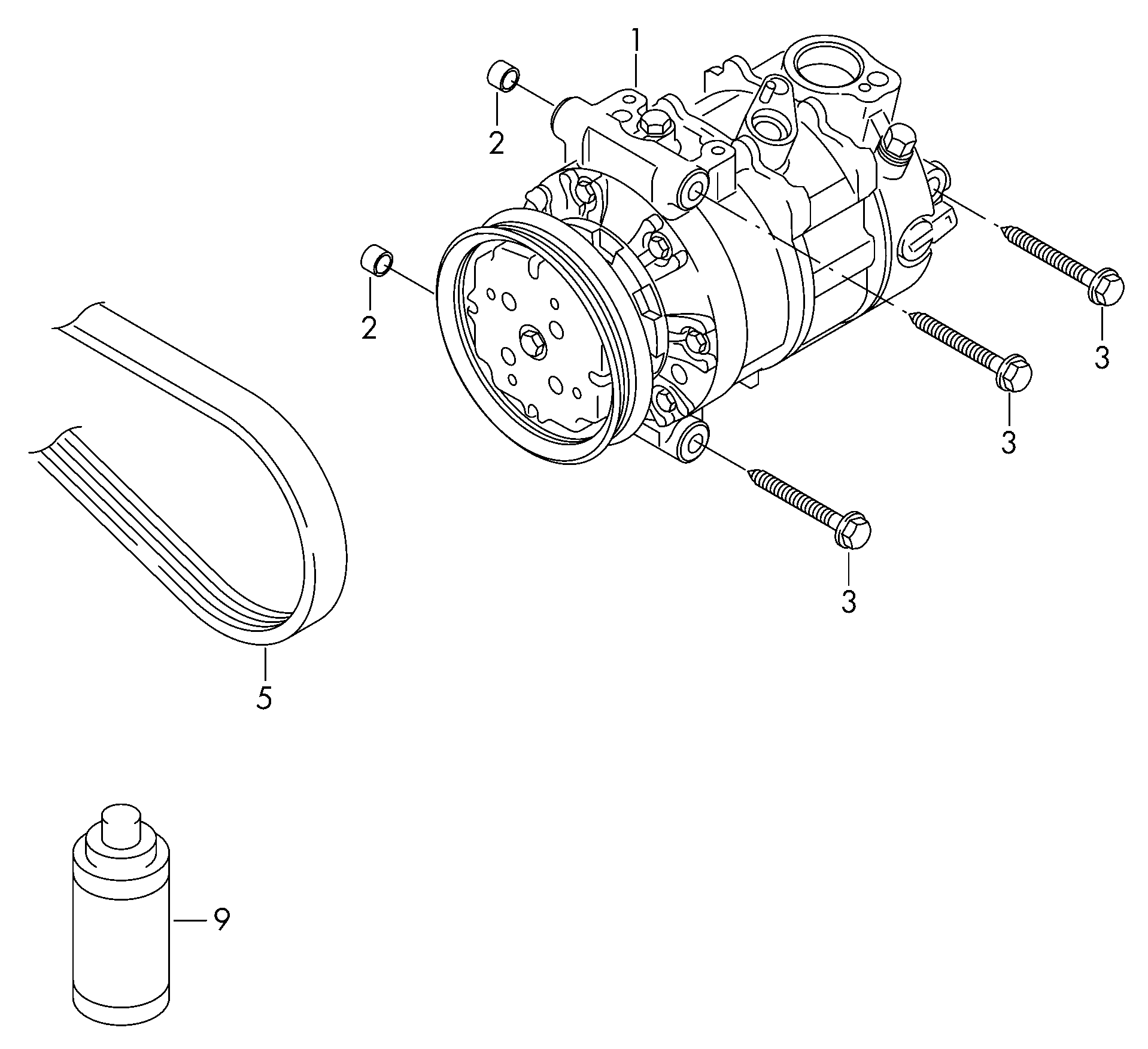 Seat 5Q0820803K - Компрессор кондиционера autosila-amz.com