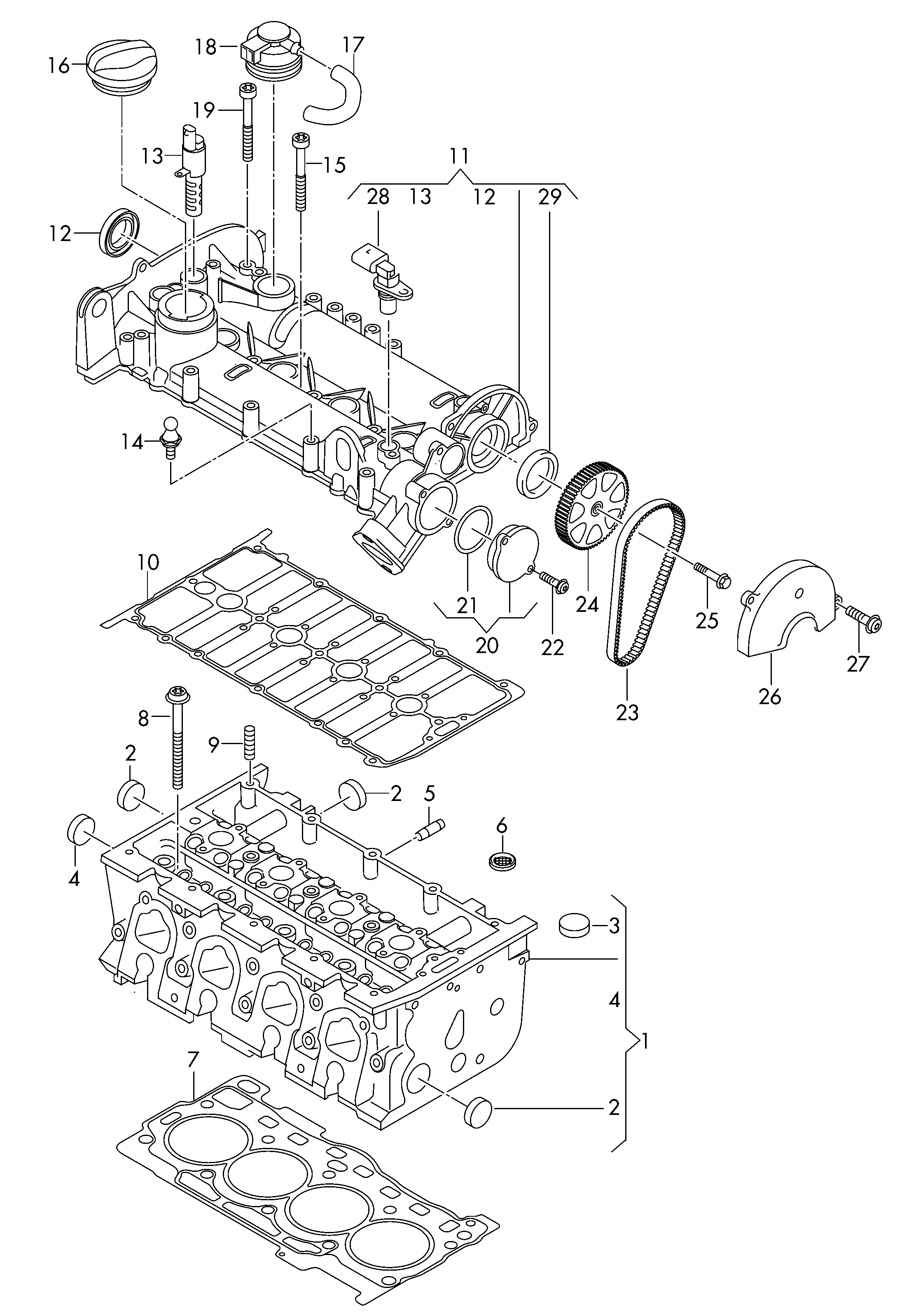 VW 04E 103 383 AJ - Прокладка, головка цилиндра autosila-amz.com