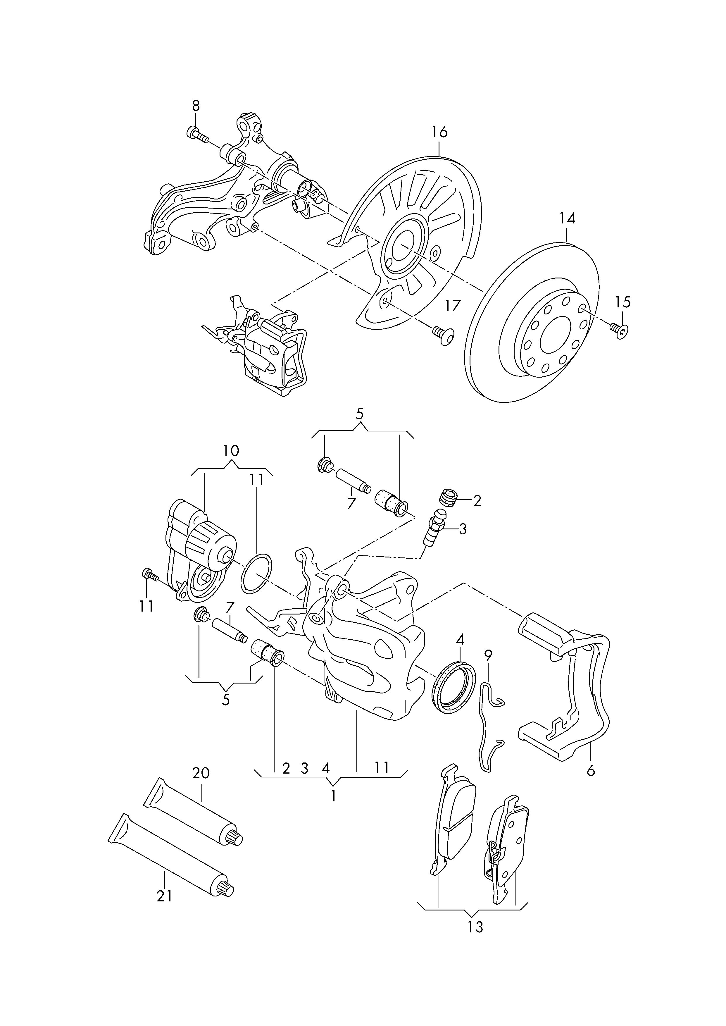 Skoda 3Q0 615 423 A - Brake caliper housing autosila-amz.com