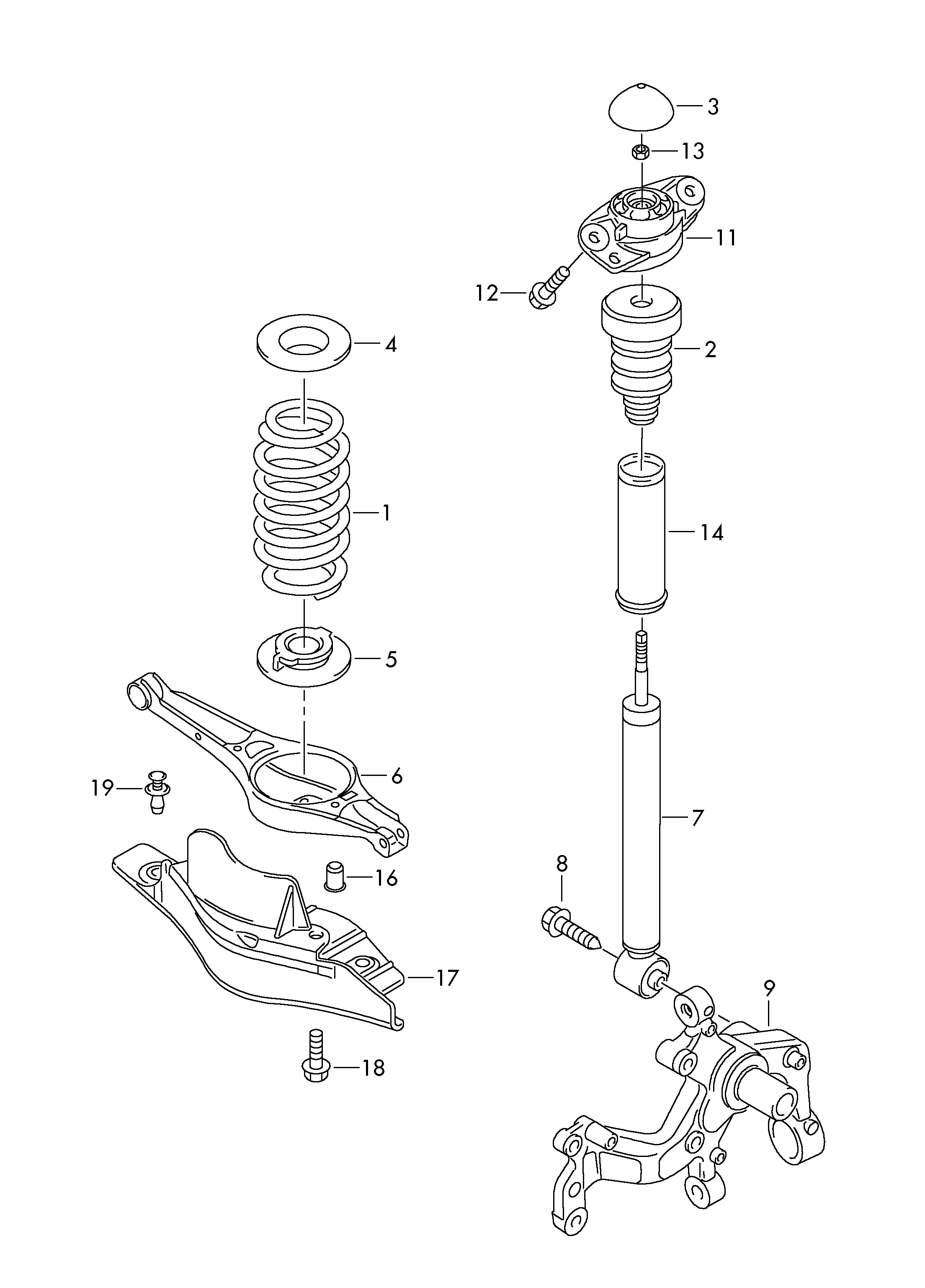 VAG 3C0 513 049 BF - амортизатор газовый задний VW autosila-amz.com