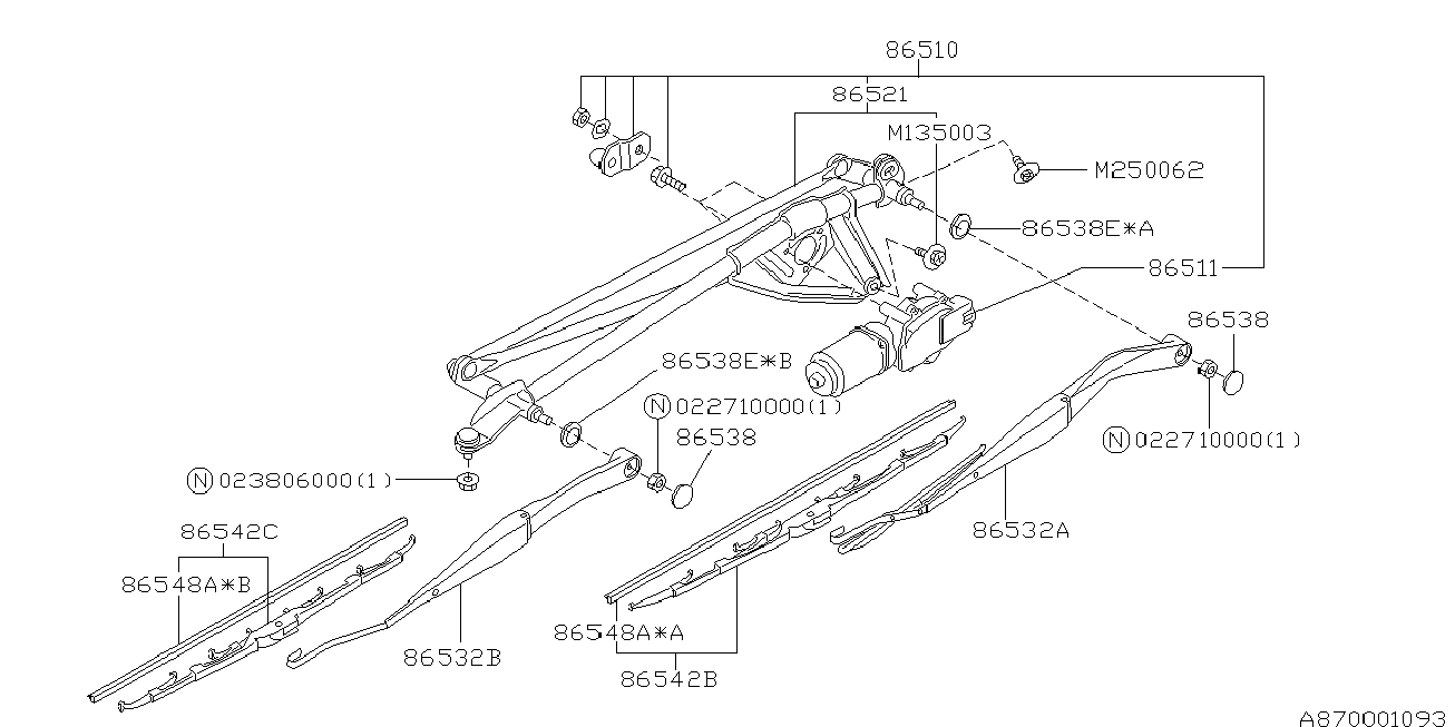 Subaru 86542AE030 - Щетка стеклоочистителя бескаркасная 500 мм autosila-amz.com