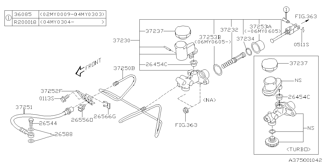 Subaru 37251AC001 - Шланг сцепления 37251AC001 autosila-amz.com