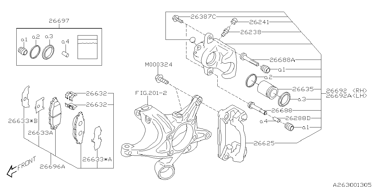 Bedford 26696-AG051 - Тормозные колодки, дисковые, комплект autosila-amz.com